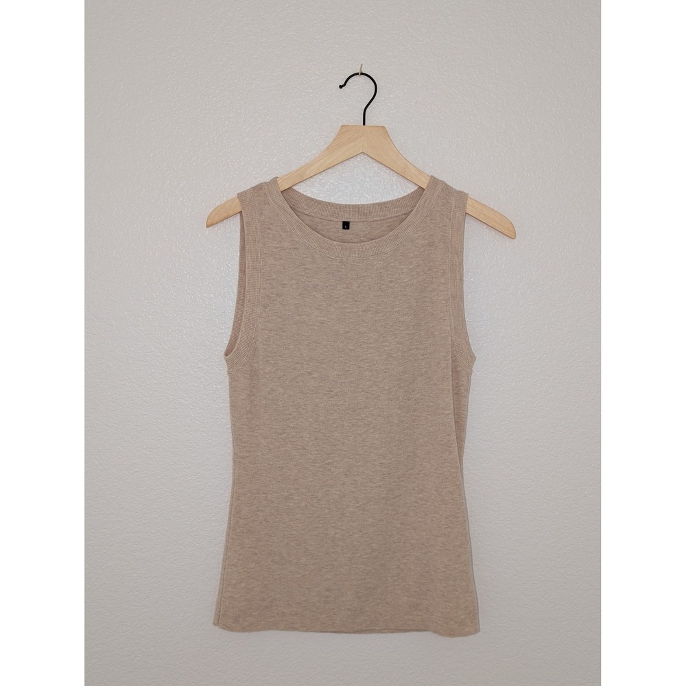 Unbranded Beige Oatmeal Heather Sweater Knit Tank Top